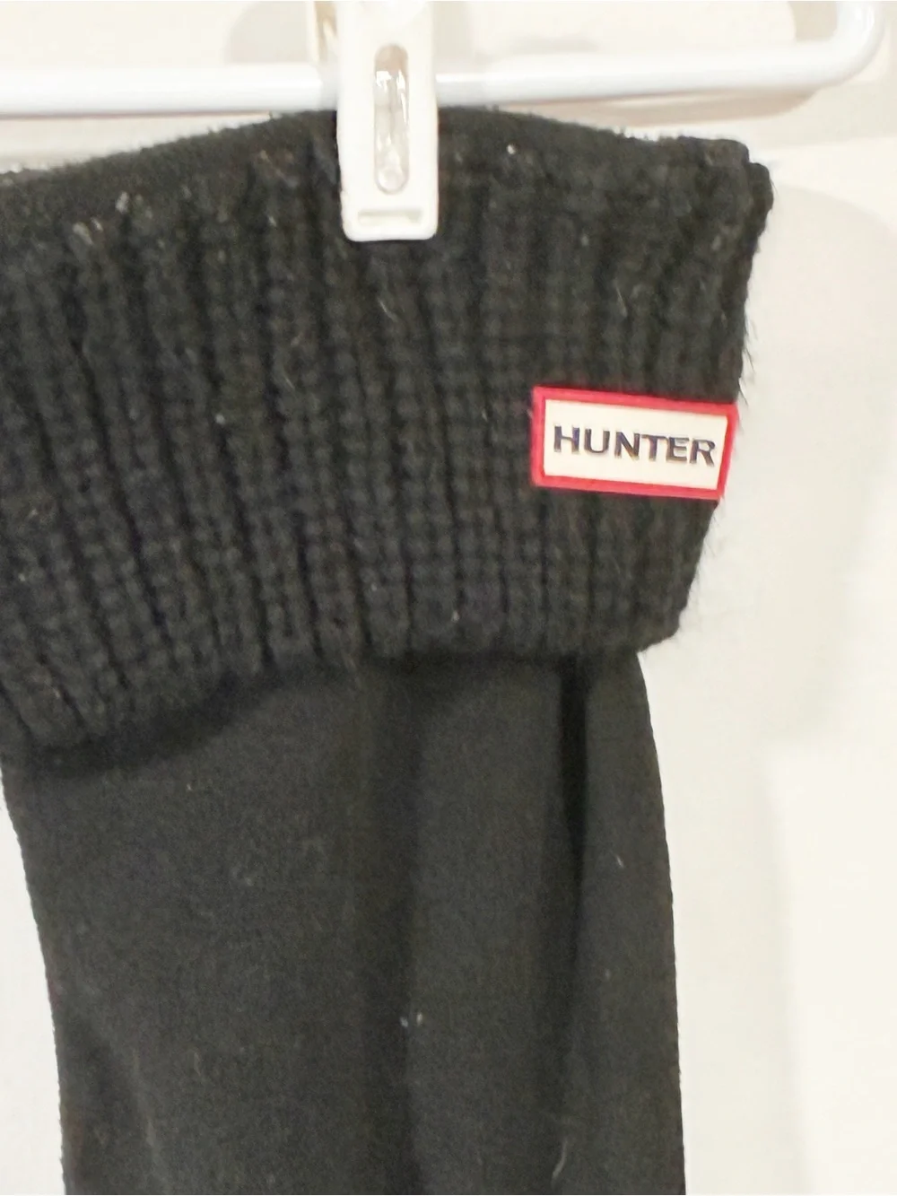 Hunter L17511 Cardigan Knit Cuff Welly Unisex Tall Black Socks Size Large